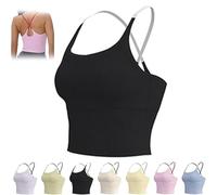 Seamless Soft High Yoga Bra with Firm Cups for Non Padded Workout Tank Top Fitness Sports Vest, Pink, L(Black,XXL)