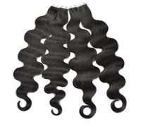 Seamless Tape in Hair Extensions, Cinta ondulada corporal en extensiones de cabello Cabello humano, cabello natural negro Cinta ondulada corporal en extensiones de cabello Cinta en cabello real Tramas