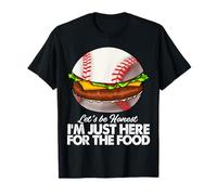 Seamos honestos, Estoy aquí para Comer Hamburguesa Hombres Jugador de béisbol Camiseta