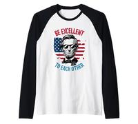 Sean Excelentes el uno para el Otro, Bandera del Mapa de los Estados Unidos, Abe Abraham Lincoln Camiseta Manga Raglan