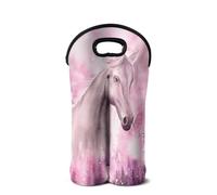 SEANATIVE Bolsas portátiles para botellas de vino, bolsa de almacenamiento con asa para boda, cumpleaños, hogar, Caballo blanco, Organizador de bolsas