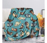 SEANATIVE Manta de franela con estampado de hurones Cheeky y acogedora, manta para dormitorio, sala de estar, sofá, manta de aire acondicionado para todas las estaciones, 2XL