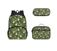 SEANATIVE Mochila escolar para niños y niñas, mochila grande con lonchera y estuche para lápices, 3 unidades, Cerdo de Guinea
