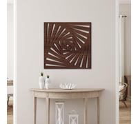 seaNpem Decoración de pared geométrica de madera, 1 paquete de escultura de pared moderna de madera bohemia hueca 3D arte de pared para sala de estar, dormitorio, oficina, decoración rústica del hogar