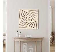 seaNpem Decoración de pared geométrica de madera, 1 paquete de escultura de pared moderna de madera bohemia hueca 3D arte de pared para sala de estar, dormitorio, oficina, decoración rústica del hogar