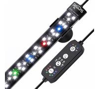 SEAOURA - Iluminación LED de acuario con ciclo 24/7, luz de acuario con temporizador, encendido/apagado automático, espectro completo + 7 colores individuales, 10 niveles de brillo (48 cm)