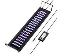 SEAOURA Luz Crecimiento Plantas Acuario con Monitor Temperatura, 75-90cm LED Espectro Completo, Programable 24/7 + Memoria, WRGB, 20 Niveles Regulables