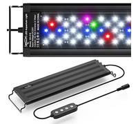 SEAOURA Luz de acuario LED para plantas - luz de acuario de espectro completo con temporizador de encendido/apagado automático, brillo ajustable, blanco azul rojo verde rosa LED con soportes