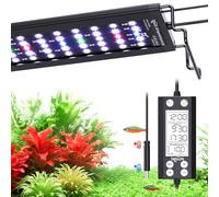 SEAOURA Luz LED Acuario con Termómetro, 30-45cm Espectro Completo, Programable 24/7 + Memoria, WRGB Personalizable, 20 Niveles Brillantez para Acuarios Dulces