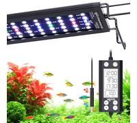 SEAOURA Luz Plantas Acuario con Sensor Temperatura, 45-60cm Espectro Completo, Programable 24/7 + Memoria, WRGB Personalizable, 20 Niveles Regulables