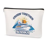 SEAOYOZO Alaska - Bolsas de maquillaje de regalo para mujer, bolsa de viaje para amantes de los cruceros, accesorios de playa portátiles con bolsa con cremallera, bolsa de cosméticos para niñas,