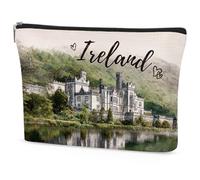 SEAOYOZO Kylemore - Bolsa de maquillaje de la Abadía de Irlanda, bolsa de cosméticos de acuarela, regalos irlandeses para mujeres y niñas, bolsa de aseo con cremallera, organizador de recuerdos