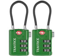 Search Alert - Candados de cable de combinación de viaje aprobados por la TSA, para maleta, armario de gimnasio, caja de herramientas, mochila, paquete de 1, 2, 4, 6 y 10 unidades, color verde