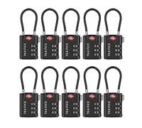 Search Alert TSA - Candado de combinación para maletas, taquillas de gimnasio, caja de herramientas, mochila, 1, 2, 4, 6 y 10 unidades, color negro, tamaño único
