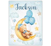 SearchI Mantas Personalizada con Nombre para Bebés,Mantas de Franela Cochecito Jardín de Infancia Suave y Mullida,Manta con Nombre para Hija e Hijo Regalo Personalizado para Cumpleaños-90x120cm