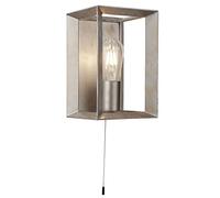 Searchlight 2411SI - Aplique de pared de estilo industrial, pasillo, lámpara de pasillo, color plateado cepillado