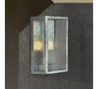 Searchlight Aplique de exterior Box II, color plata, cristal, E27, IP44 True