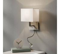 Searchlight Aplique de pared 6519 con lámpara de lectura LED, plata satinada True