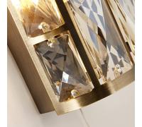 Searchlight Aplique de pared Bijou de latón 2 luces interruptor con cable de cristal