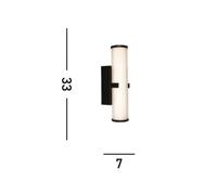 Searchlight Aplique de pared LED, acero blanco/negro, cristal, IP44 True