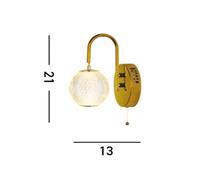 Searchlight Aplique de pared LED Allure color latón, acero, acrílico, interruptor