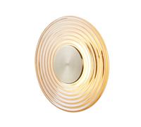 Searchlight Aplique de pared LED Cleo, color ámbar/latón, Ø 30 cm, cristal True