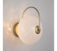 Searchlight Aplique de pared LED Confetti, dorada/blanca, ancho 25 cm, cristal EC:EPREL:2367364