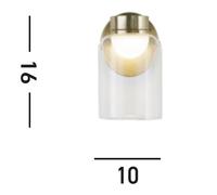 Searchlight Aplique de pared LED Highball, color latón, IP44, cristal True