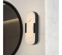 Searchlight Aplique LED para baño Opaline, altura 35 cm, negro, metal/resina True