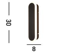 Searchlight Aplique LED para exterior Bordo, altura 30 cm, negro, aluminio EC:EPREL:2074804