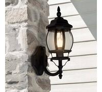 Searchlight Aplique para exterior Bel Aire, altura 46 cm, negro/transparente, metal/vidrio