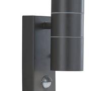 Searchlight Aplique para exterior Metro, negro, altura 21 cm, con sensor, de 2 luces.