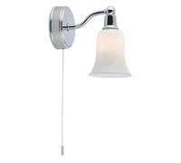 Searchlight Belvue - Aplique de baño 1 luz Cromado Blanco Pantalla IP44, G9