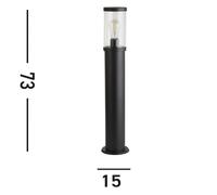 Searchlight Bolardo luminoso Bakerloo, IP44, negro, altura 73 cm, metal