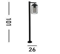 Searchlight Bolardo luminoso Reed, IP44, negro, altura 100 cm, metal