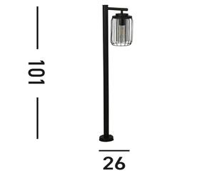 Searchlight Bolardo luminoso Reed, IP44, negro, altura 100 cm, metal