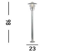Searchlight Bolardo luminoso X Conrad, plateado, IP44, altura 51 cm, acero