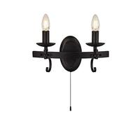 Searchlight Aplique de pared Cartwheel III, 2 luces, interruptor tirador, metal