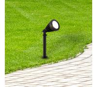 Searchlight Foco con pica Spikey, negro, metal, 25 cm, IP54
