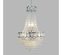 Searchlight Lámpara araña Limoges, cuentas de vidrio colgante