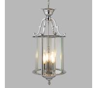 Searchlight Lámpara colgante Bevelled Lantern, vidrio, cromo