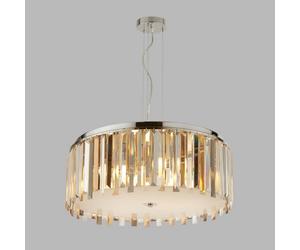 Searchlight Lámpara colgante Clarissa prismas cristal, Ø 60 cm True