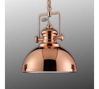 Searchlight Lámpara colgante de metal, diseño industrial, color cobre
