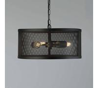 Searchlight Lámpara colgante Fishnet de metal en negro Ø 45 cm