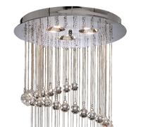 Searchlight Lámpara colgante Hallway, cadena cristal, 80cm