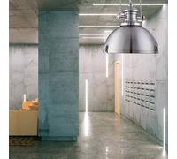 Searchlight Lámpara colgante industrial Silver moderna True