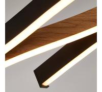 Searchlight Lámpara colgante LED Swirl negro/madera