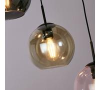 Searchlight Lámpara colgante Mardi Gras II, 5 luces, redonda, negra