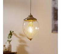 Searchlight Lámpara colgante Pineapple, latón antiguo