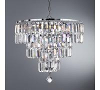 Searchlight Lámpara de araña Empire con prismas de cristal True